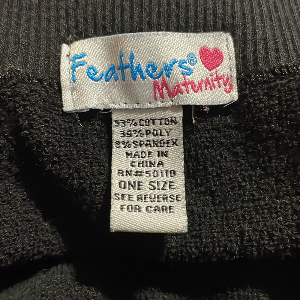 Feathers Maternity Terry Black Pants - Picture 8 of 9
